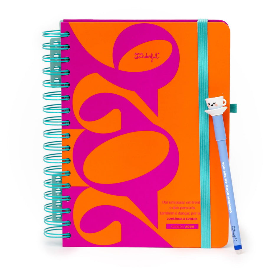 Agenda Diária Mr.Wonderful 2026 - Continua a tentar - Com Caneta Exclusiva