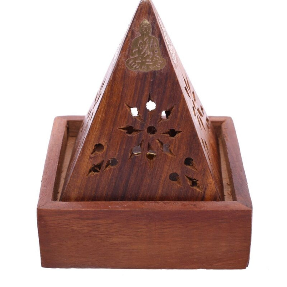 Queimador de Incenso para Cones - Pirâmide de Madeira