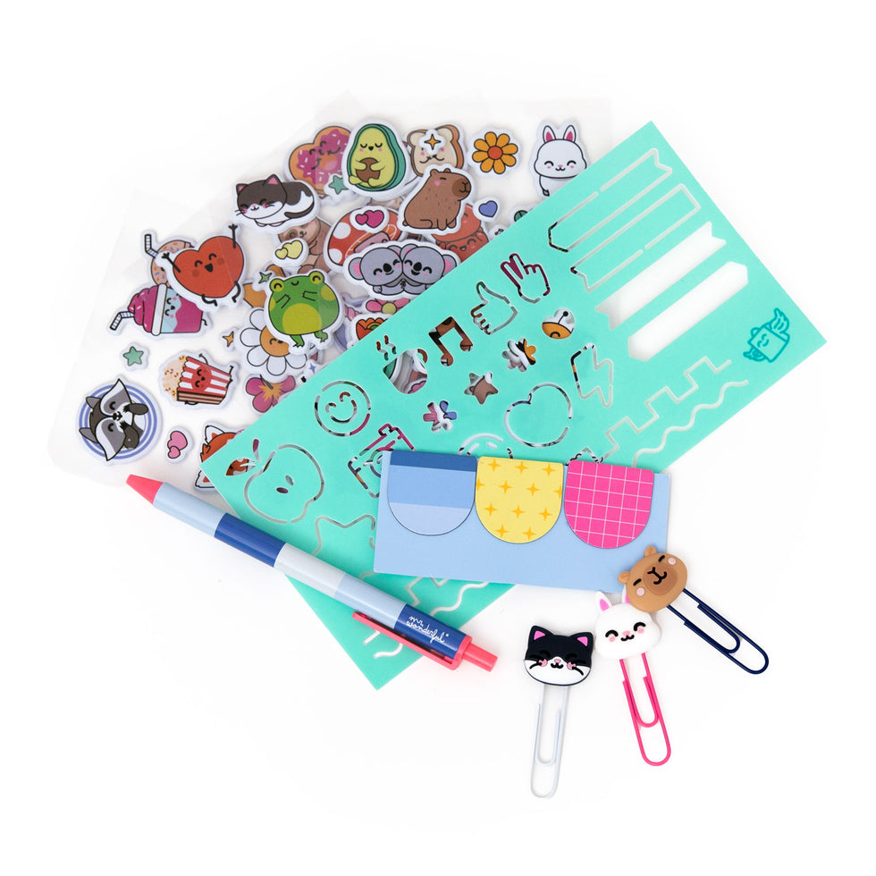 Estojo com Kit para Personalizar Caderno/Agenda - Mr.Wonderful