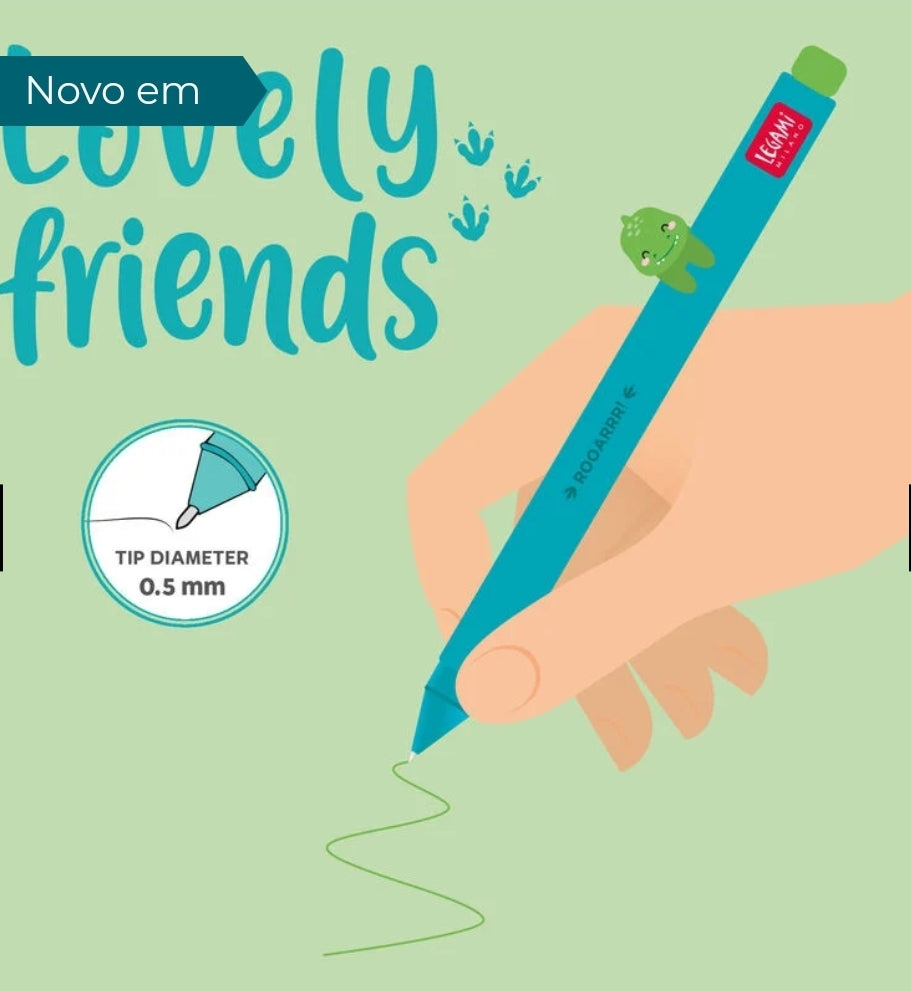 Caneta Dinossauro Gel - Legami Lovely Friends