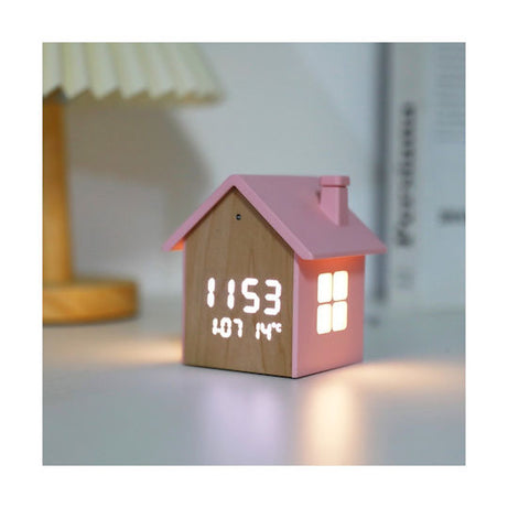 Relógio Despertador Led Casinha Rosa Itotal