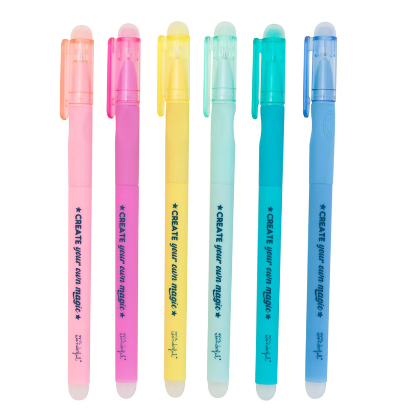 Conjunto 6 Canetas Apagáveis em Estojo Transparente "Create your own magic" Mr.Wonderful