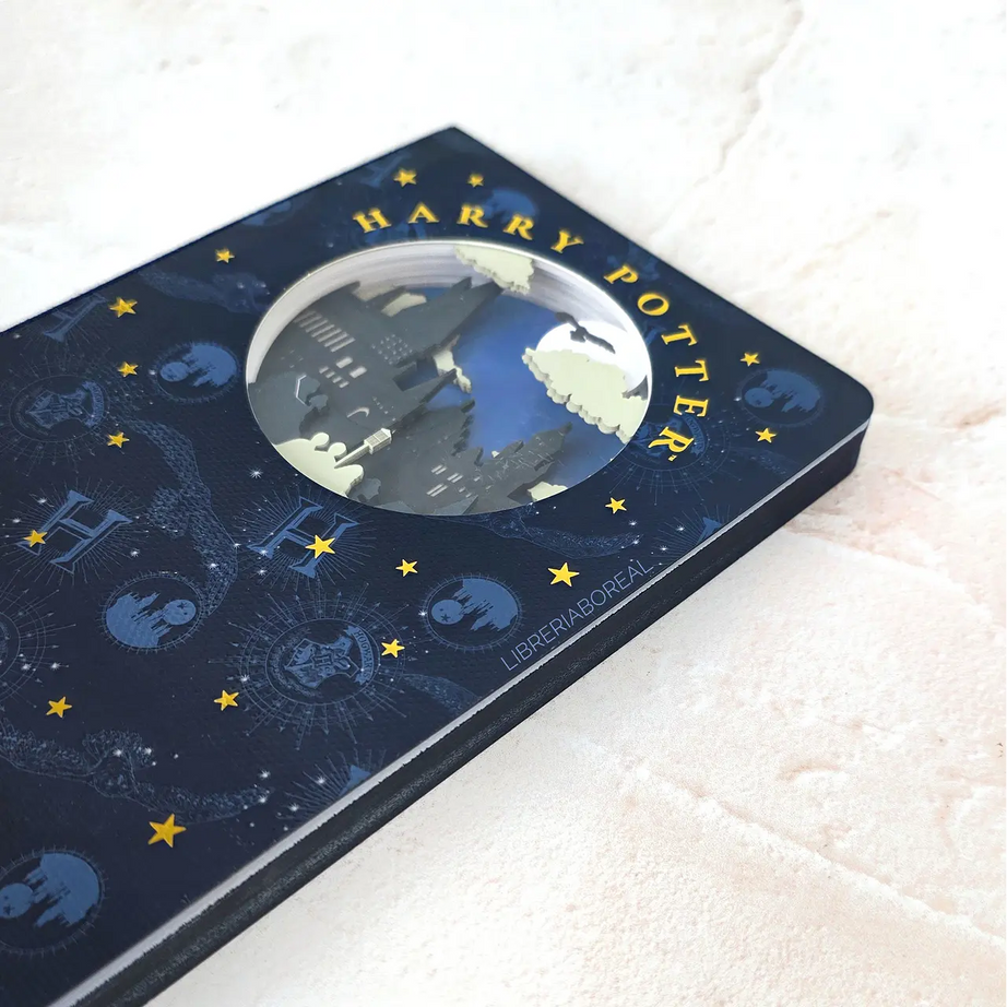 Caderno Premium Harry Potter Com Camadas Mágicas em Movimento