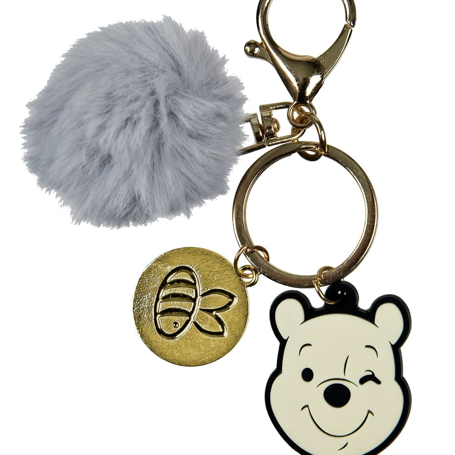 Porta Chaves com Pompom e Pingente Winnie The Pooh