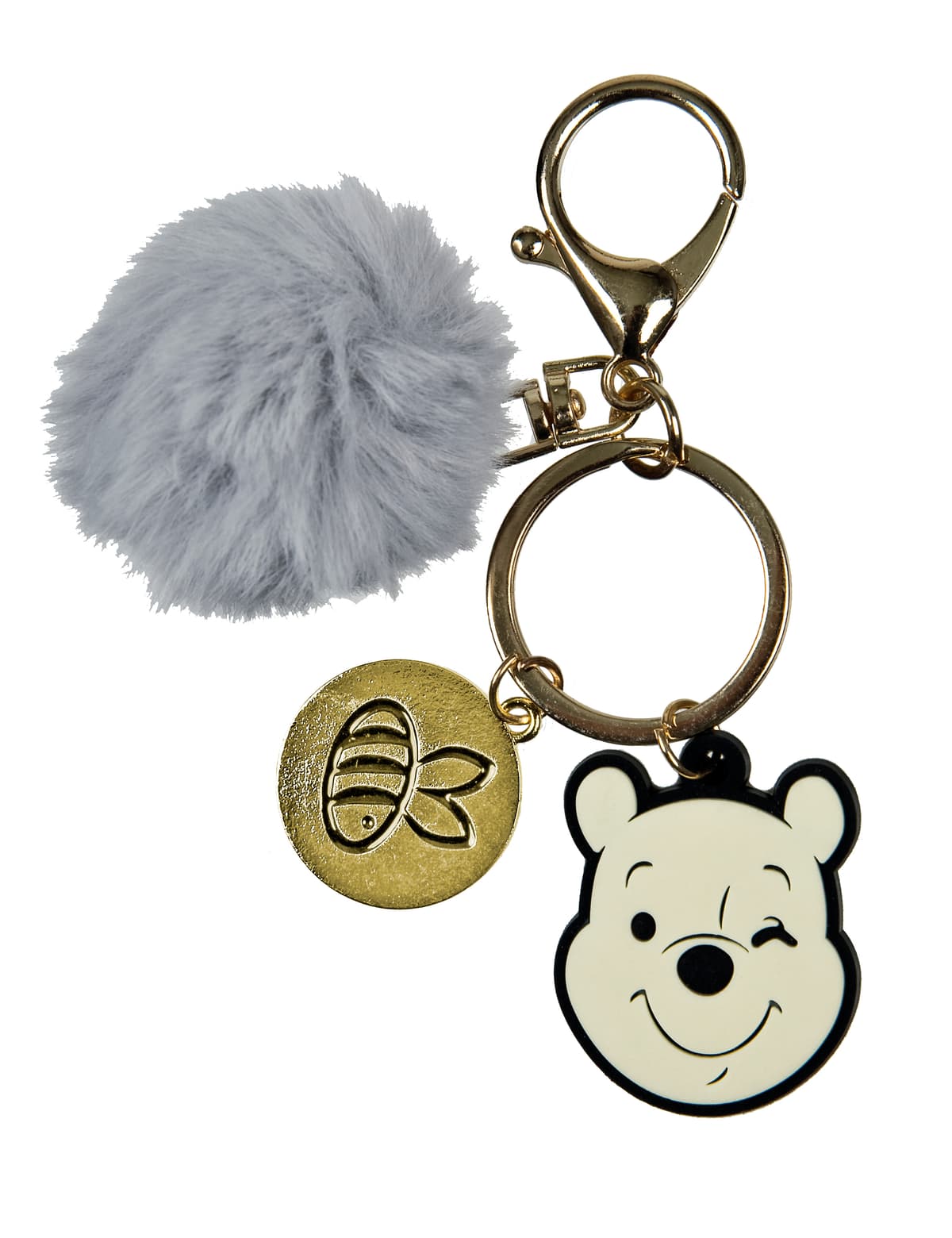 Porta Chaves com Pompom e Pingente Winnie The Pooh