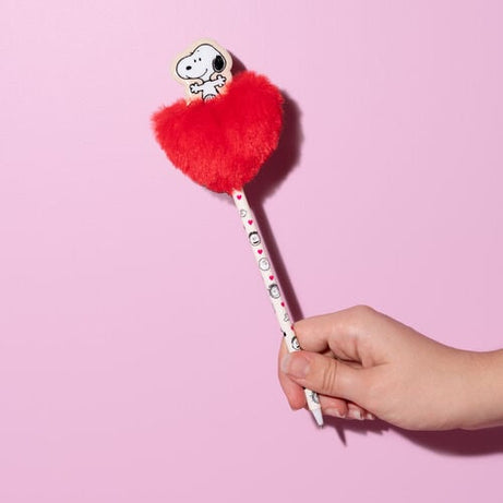 Caneta Snoopy com Coração em Pompom