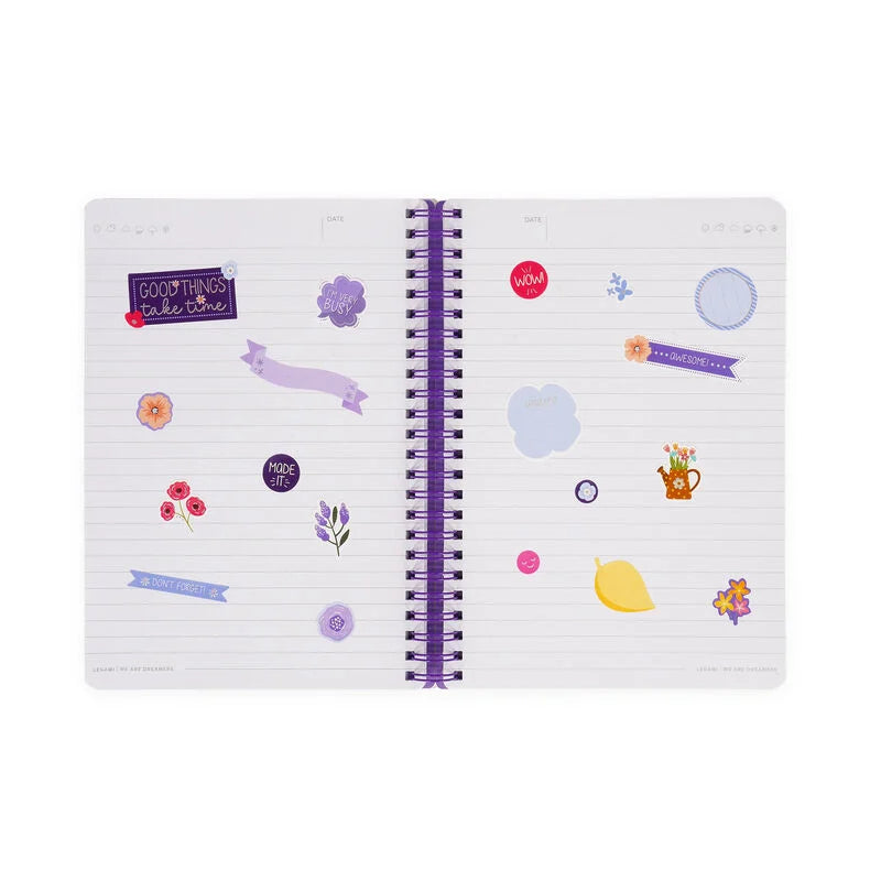 Caderno A5 Espiral Pautado Flores Legami