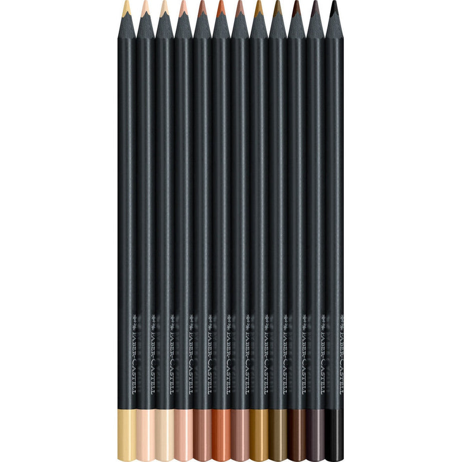 Conjunto 12 Lápis Colorir Black Edição Tons de Pele Faber-Castell