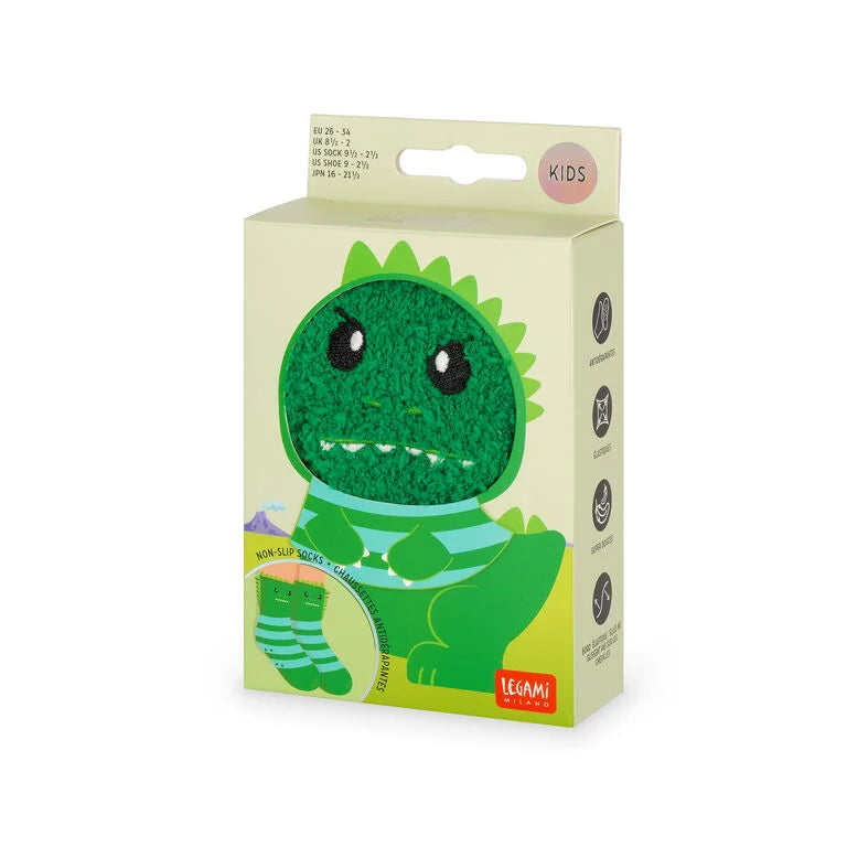 Meias Antiderrapante 3D Dinossauro Tamanho 26-34 Legami