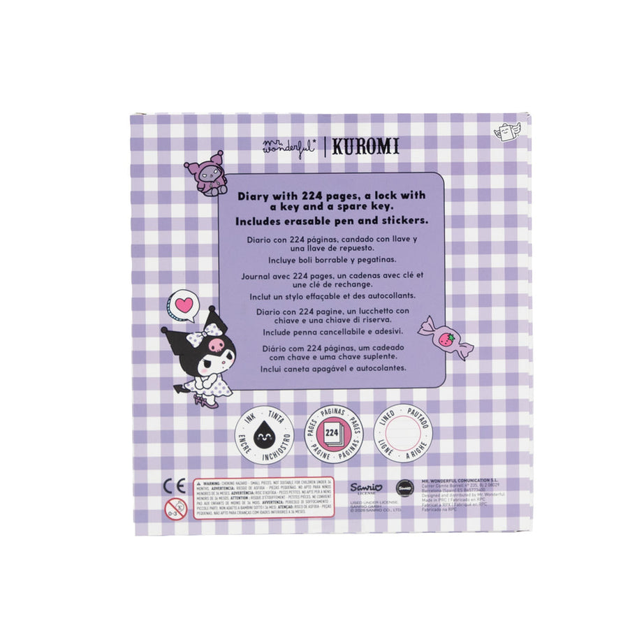 Diário Secreto + Caneta Apagável Kuromi Mr.Wonderful