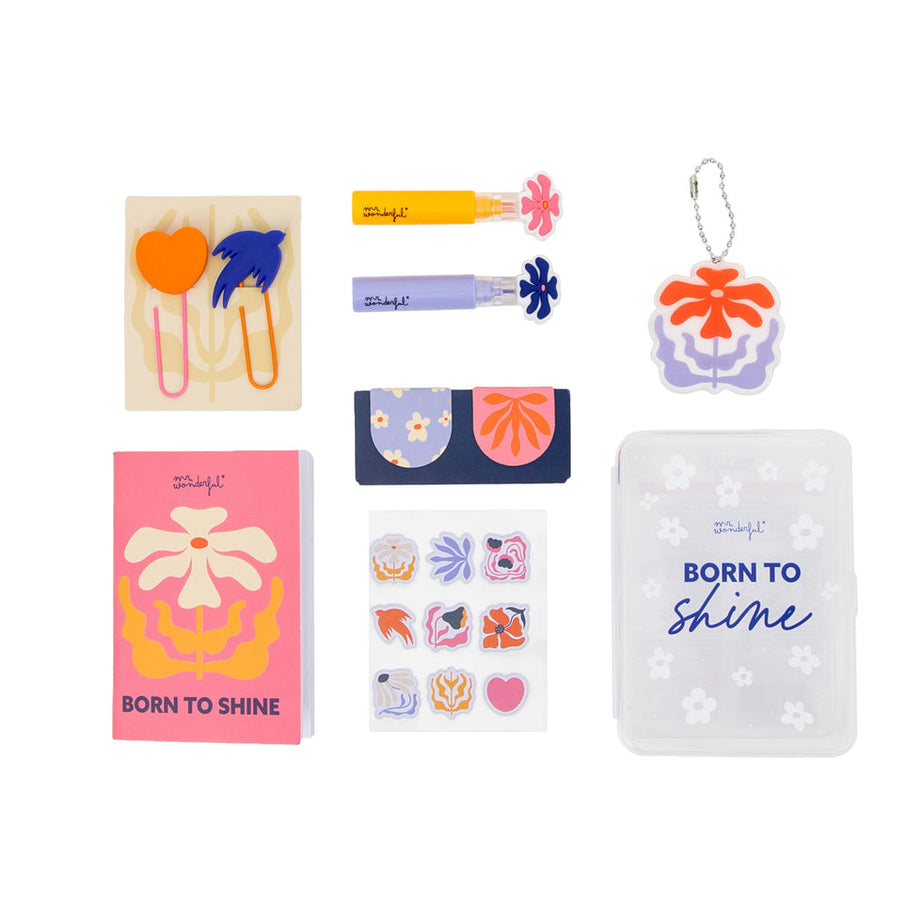 Kit de Papelaria e para Decorar Agenda Mr.Wonderful "Born to Shine"