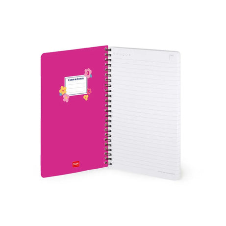 Caderno A5 em Espiral Pautado com Folha de Autocolantes Flores Legami