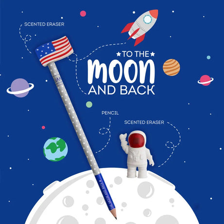Conjunto Lápis com 2 Borrachas Astronauta Legami