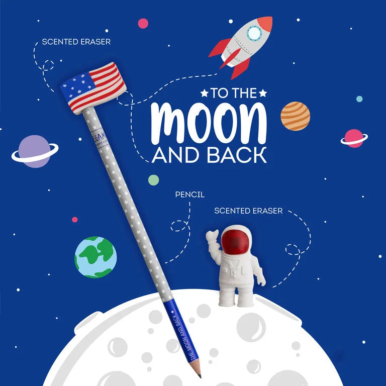 Conjunto Lápis com 2 Borrachas Astronauta Legami