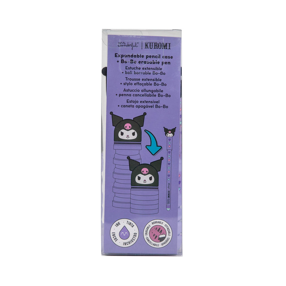 Estojo Extensível com Caneta Apagável Kuromi Mr.Wonderful