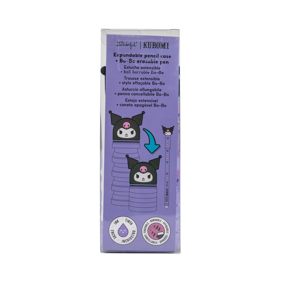 Estojo Extensível com Caneta Apagável Kuromi Mr.Wonderful