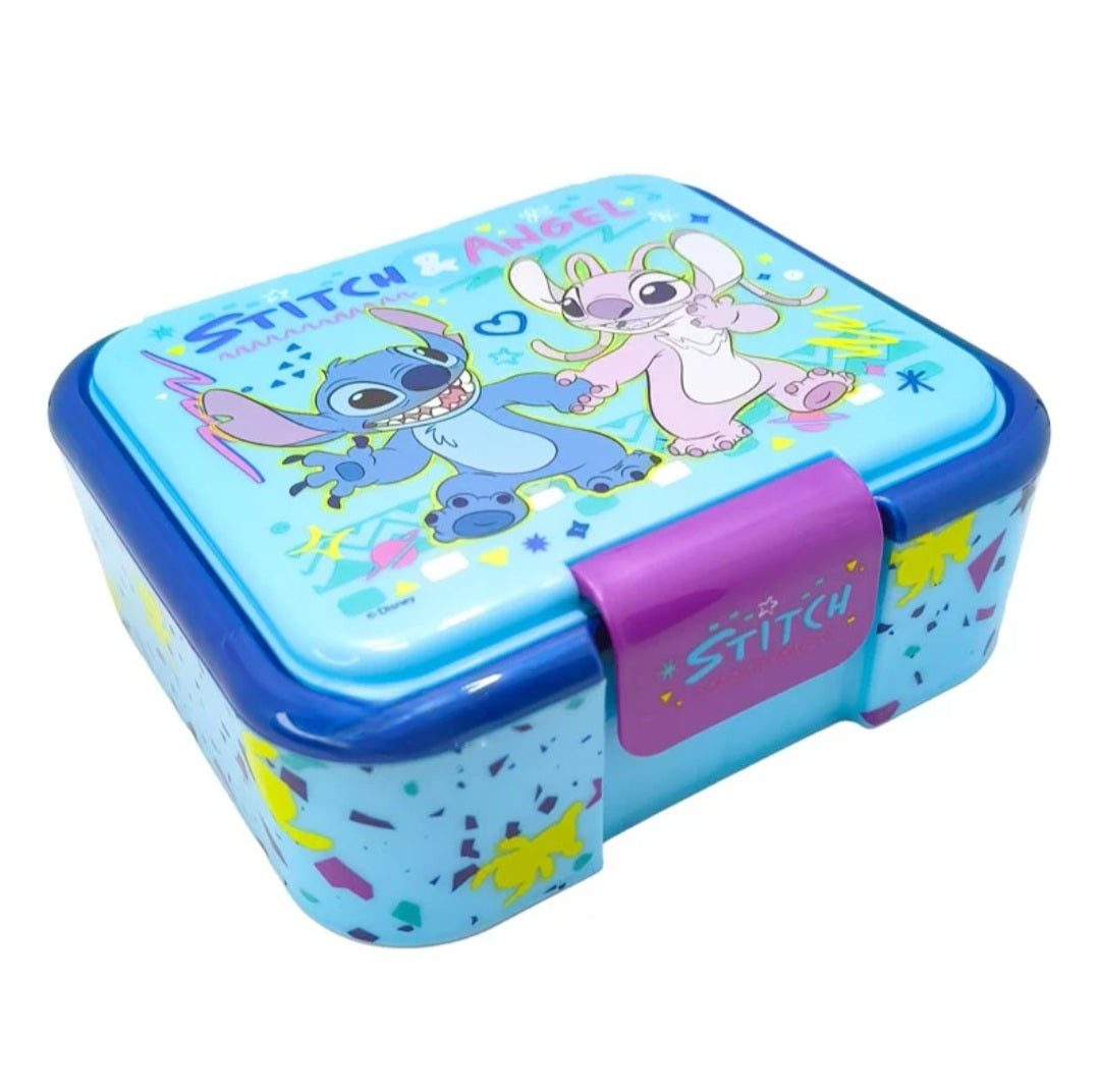 Caixa de Lanche com 3 Divisórias  Stitch e Angel