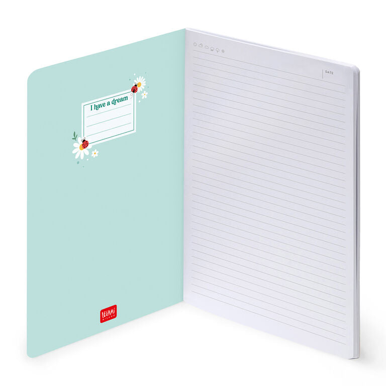 Caderno Grande B5 Pautado Joaninha Legami