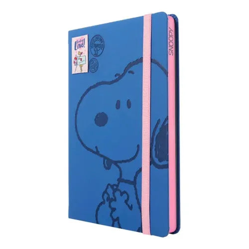 Caderno Premium A5 com Folhas Ilustradas e Autocolantes Snoopy