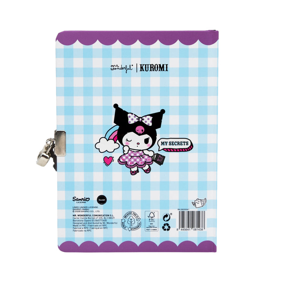 Diário Secreto + Caneta Apagável Kuromi Mr.Wonderful