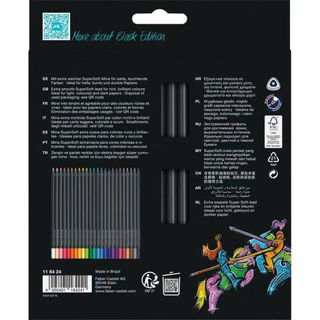 Conjunto 24 Lápis Colorir Black Edição Faber-Castell