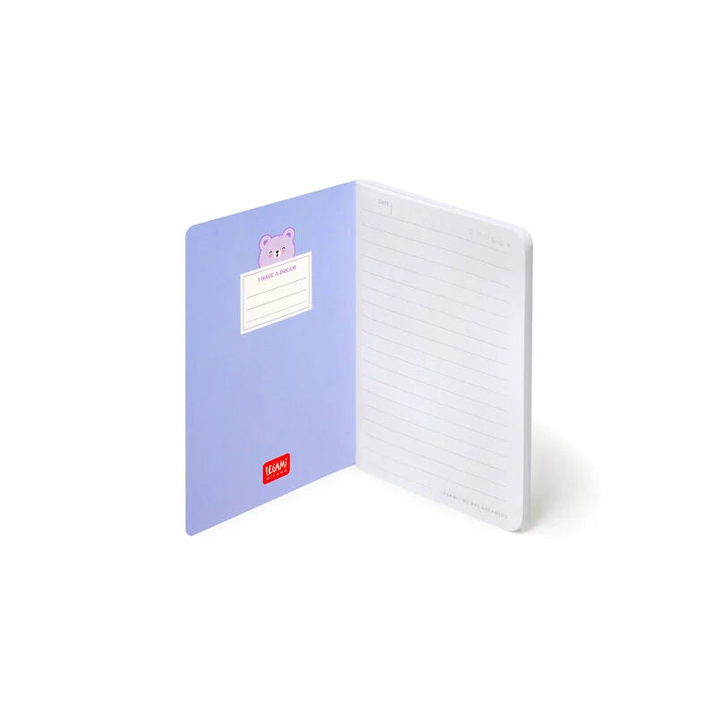 Caderno A6 Pautado Ursinho Legami