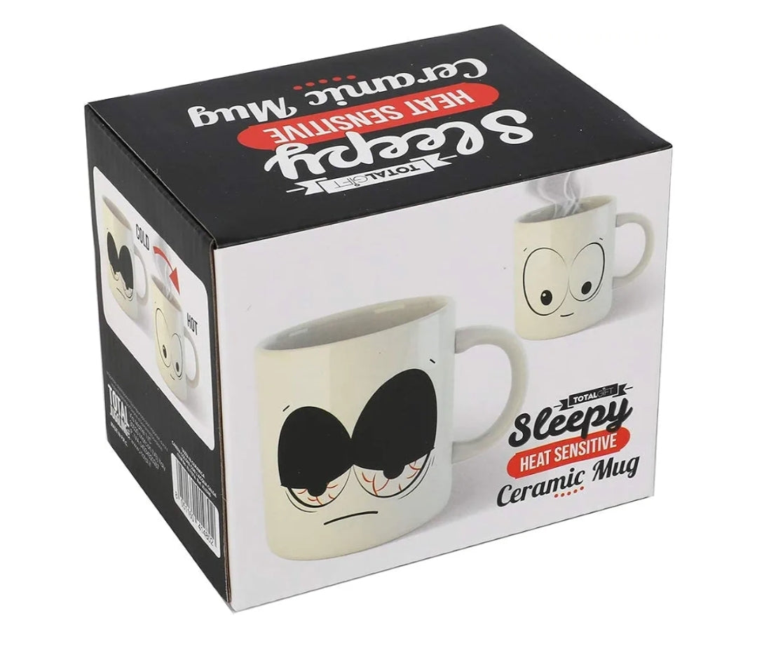 Caneca Olhos de Sono Troca Cor Quente e Frio