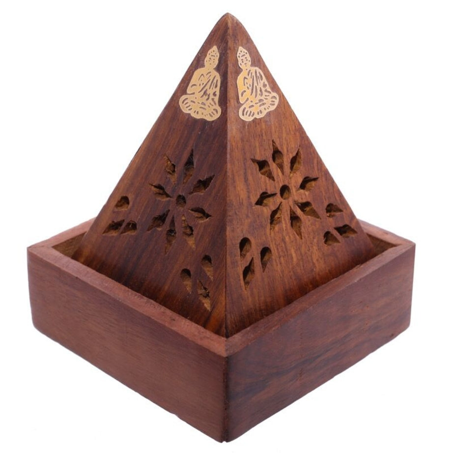 Queimador de Incenso para Cones - Pirâmide de Madeira