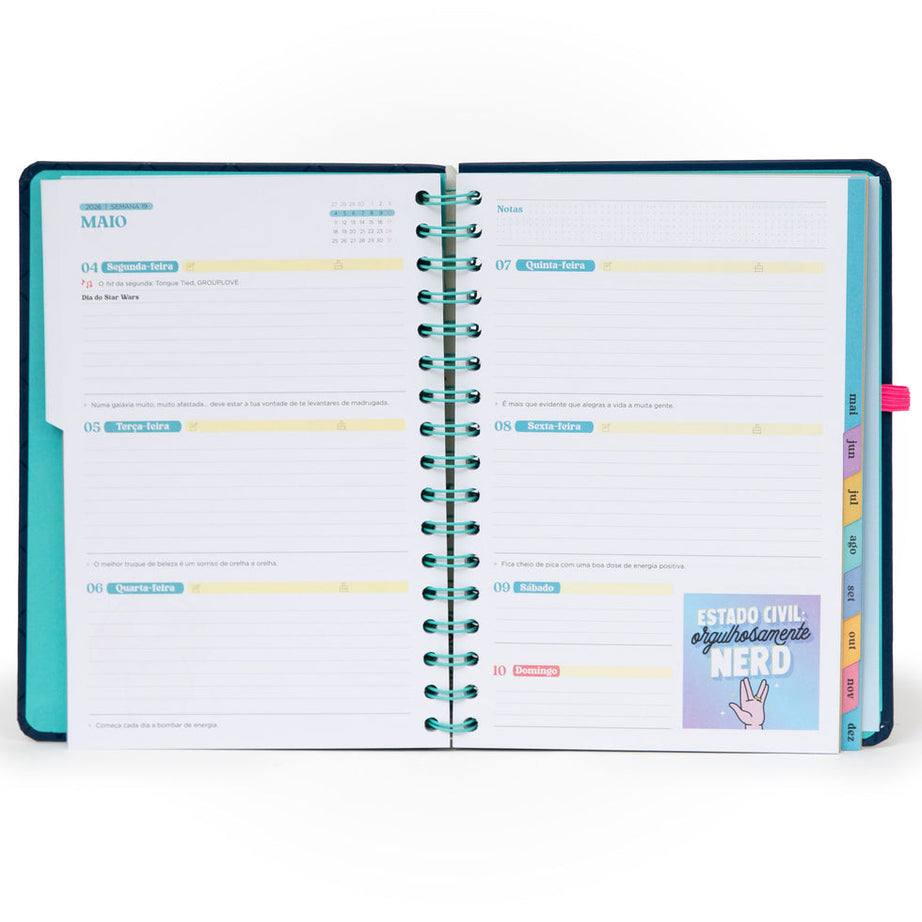 Agenda Semanal Mr.Wonderful 2026 - Seres tu está na moda - Com Caneta Exclusiva