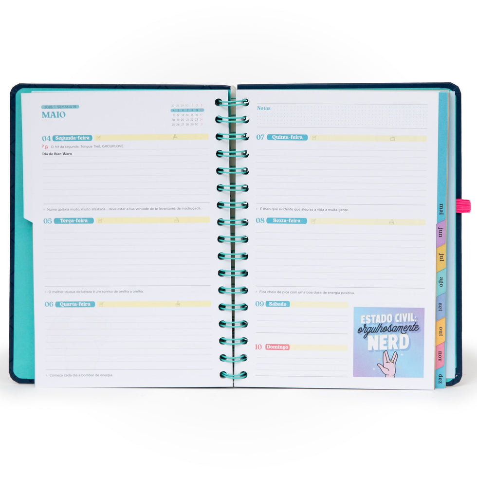 Agenda Semanal Mr.Wonderful 2026 - Seres tu está na moda - Com Caneta Exclusiva