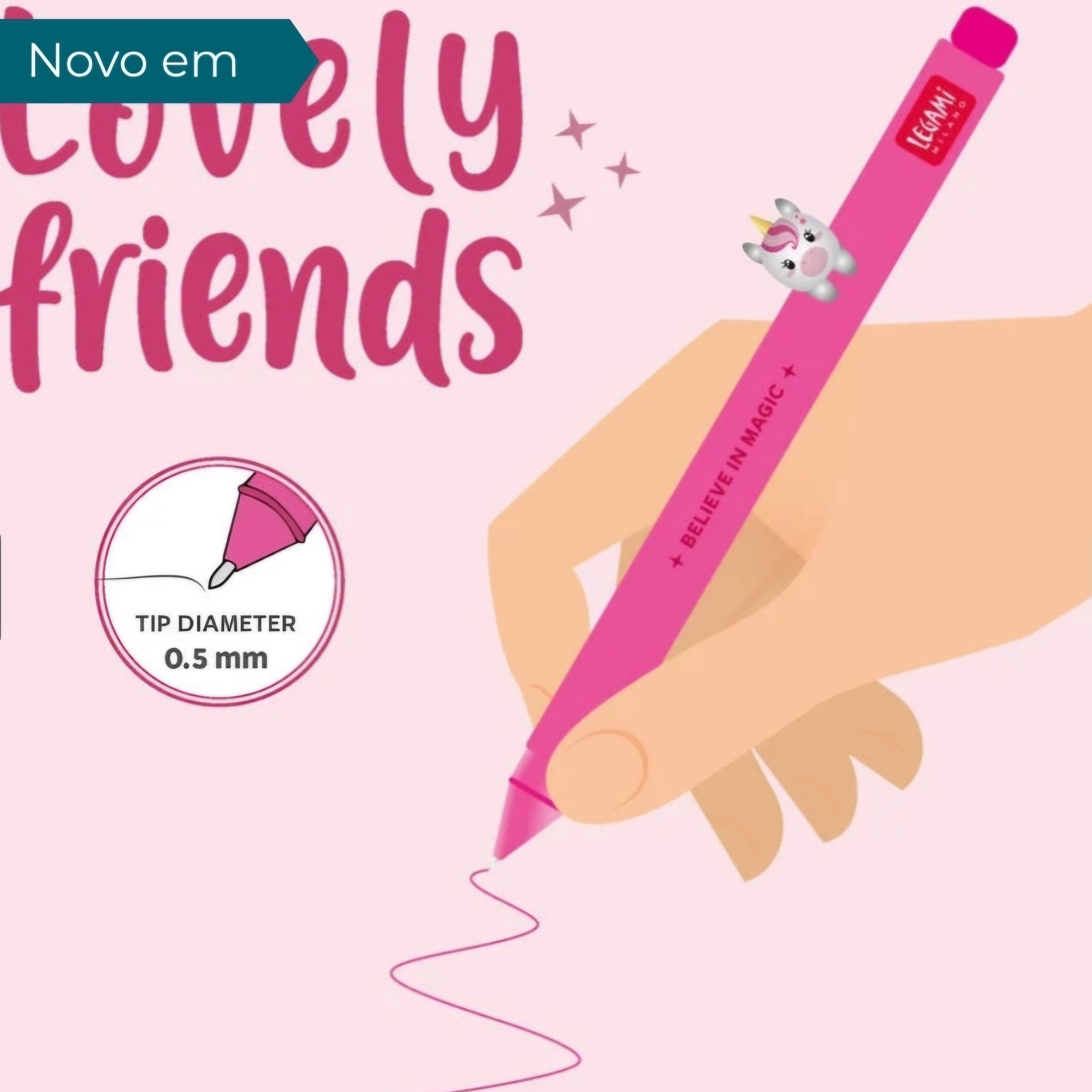 Caneta Unicórnio Gel - Legami Lovely Friends