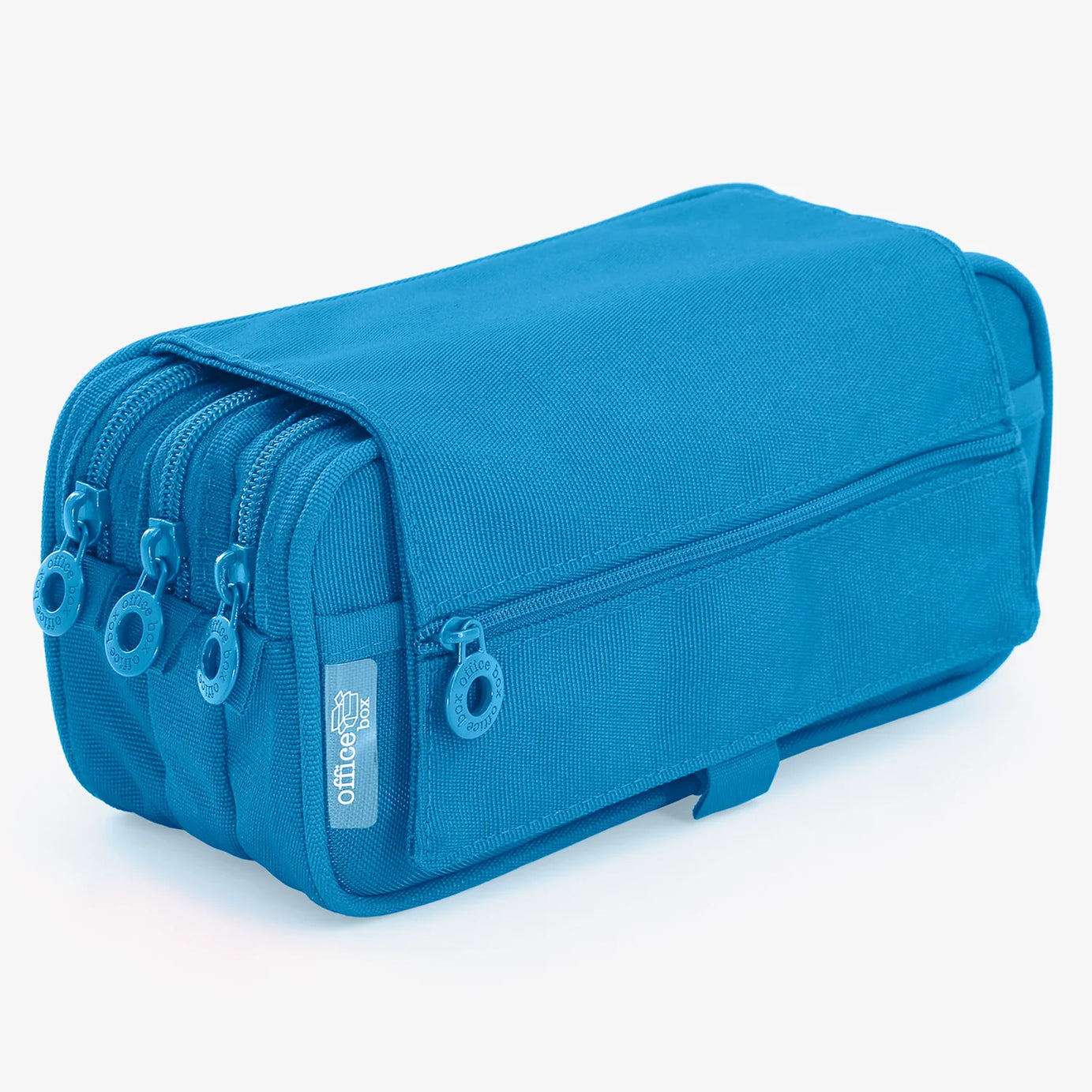 Estojo Triplo com Várias Divisórias Azul