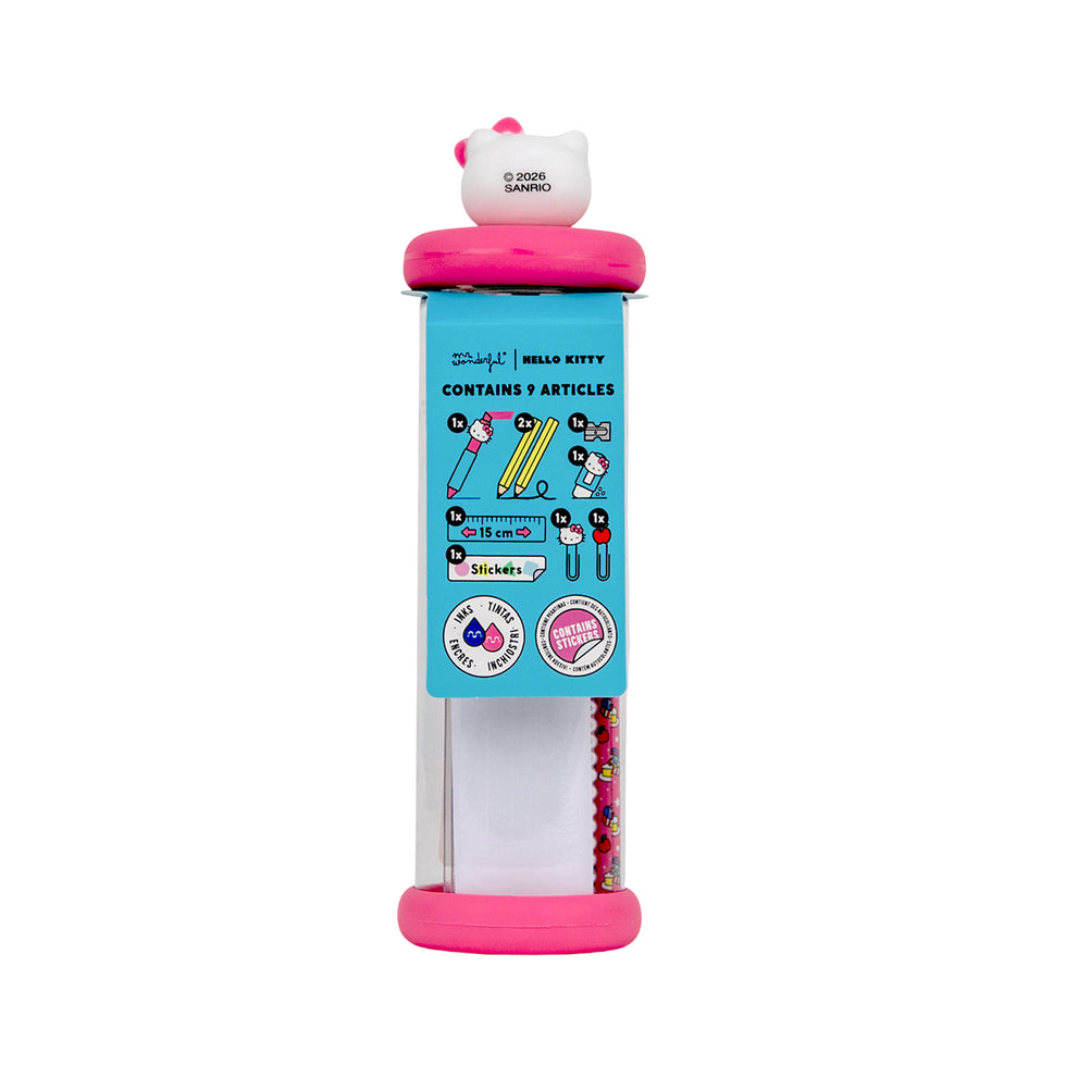 Estojo com Conjunto de Papelaria Hello Kitty Mr.Wonderful