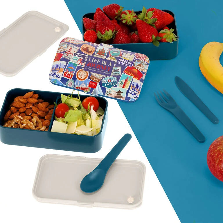 Caixa de Almoço com Divisórias Travel Stickers Legami