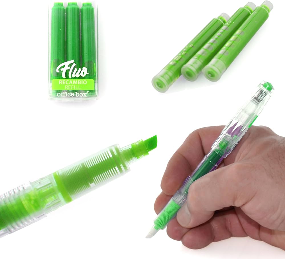 Sublinhador Recarregável Verde Office Box