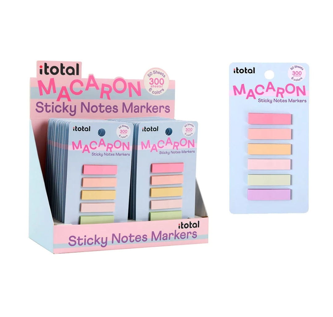 300 Notas Adesivas Macaron 76mm Blister C/6 - 50 Cada Cor