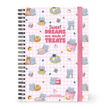 Caderno A5 em Espiral Pautado com Folha de Autocolantes Gato Legami
