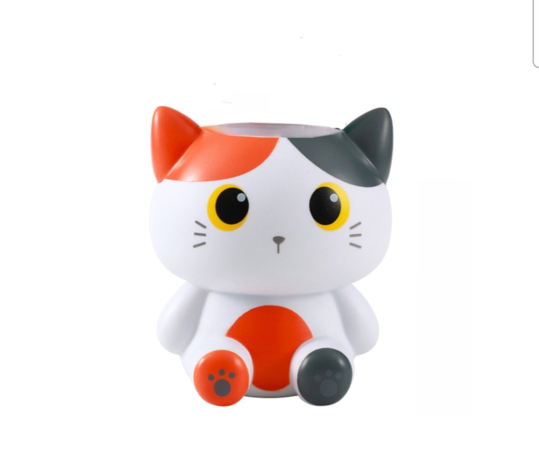 Copo de Secretária Gato Malhado 3D