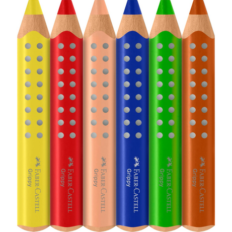 Conjunto 6 Lápis Colorir Grippy Multisuperfície com Afia Faber-Castell