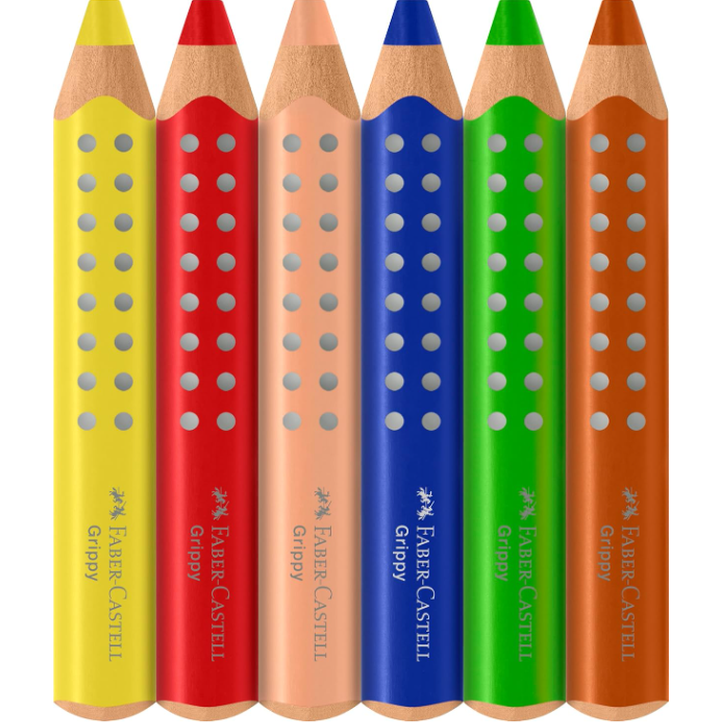 Conjunto 6 Lápis Colorir Grippy Multisuperfície com Afia Faber-Castell