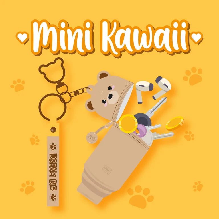 Porta Moedas e Porta Chaves Mini Kawai Urso Legami