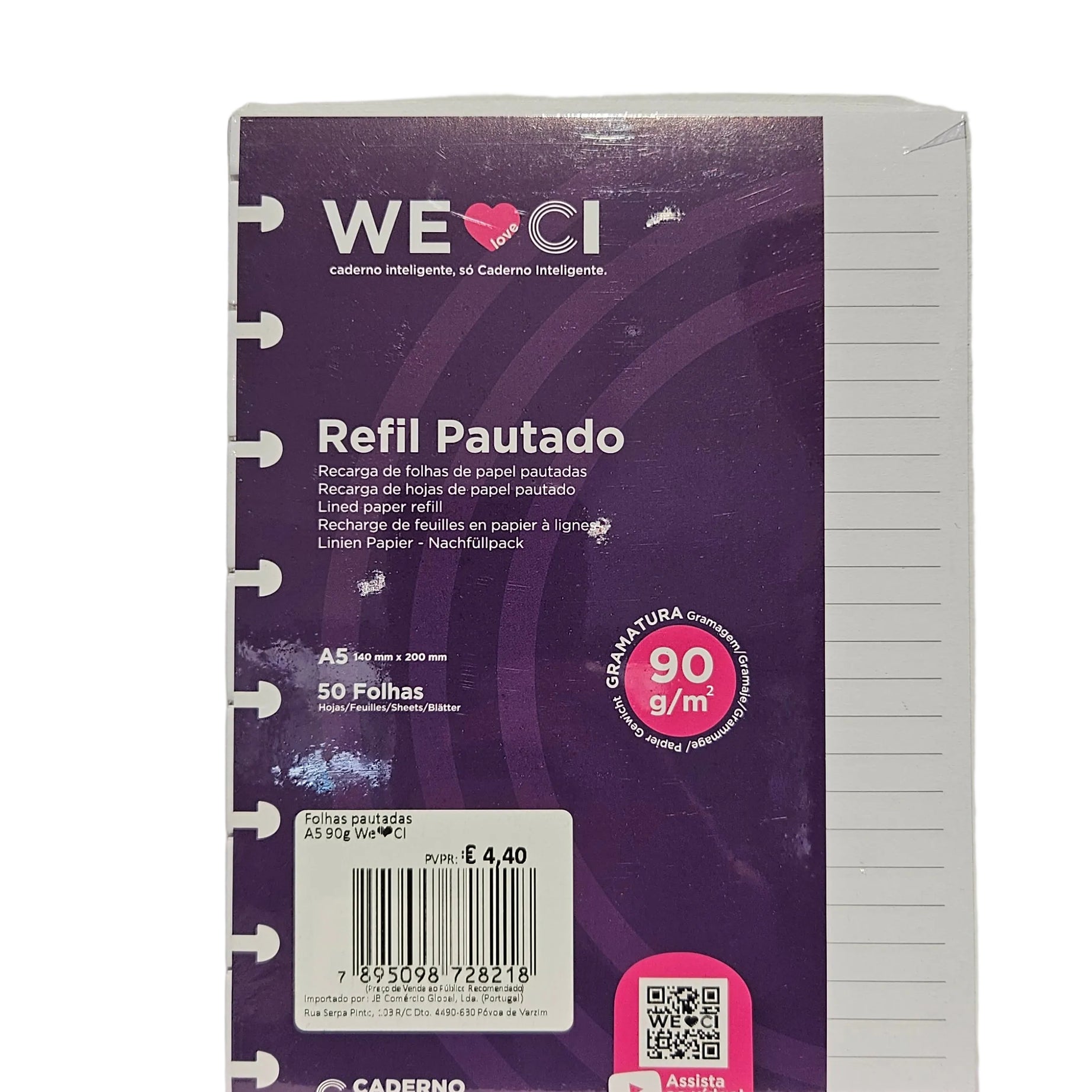 Recarga Caderno Inteligente A5 Folhas Pautadas