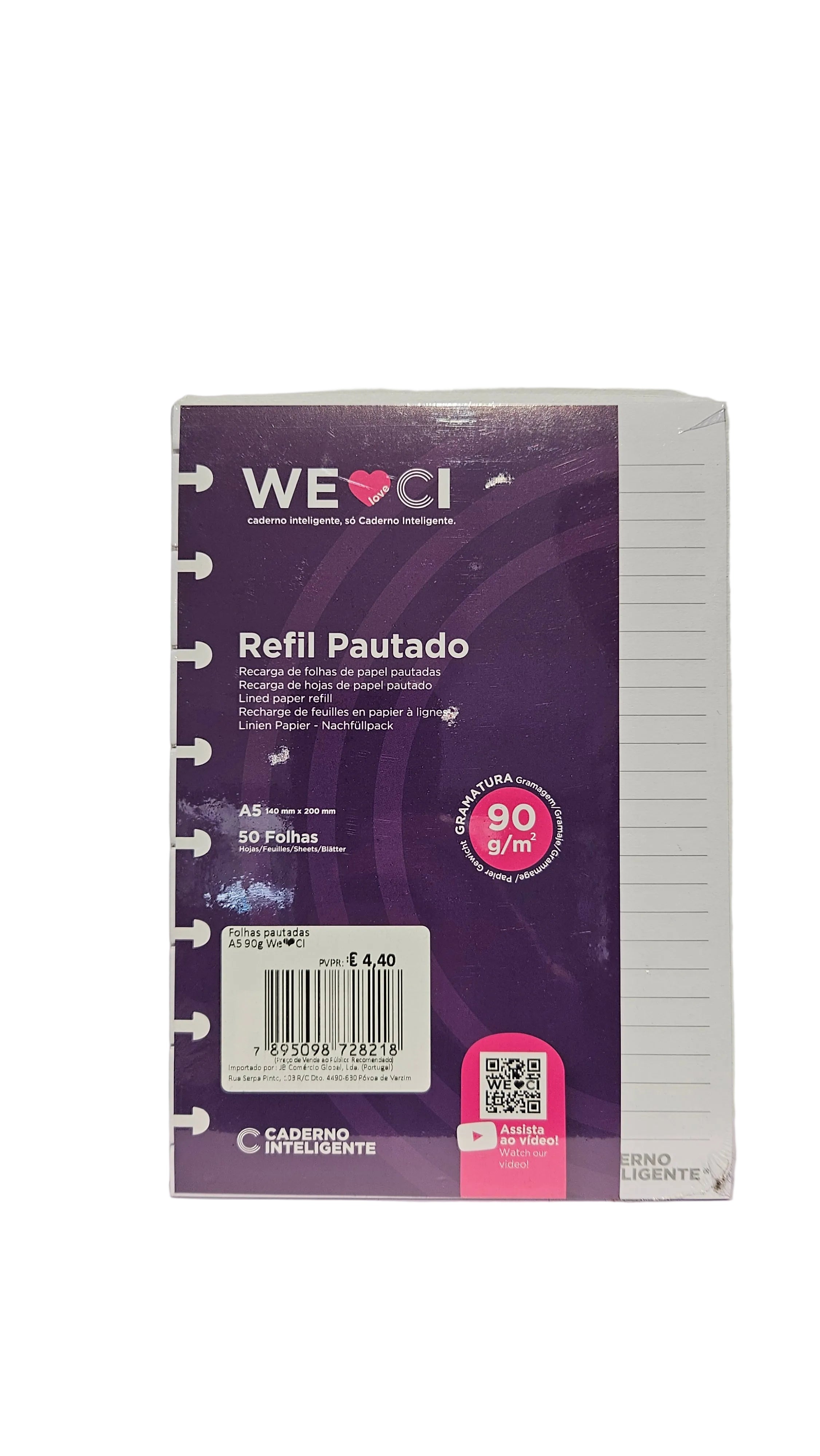 Recarga Caderno Inteligente A5 Folhas Pautadas