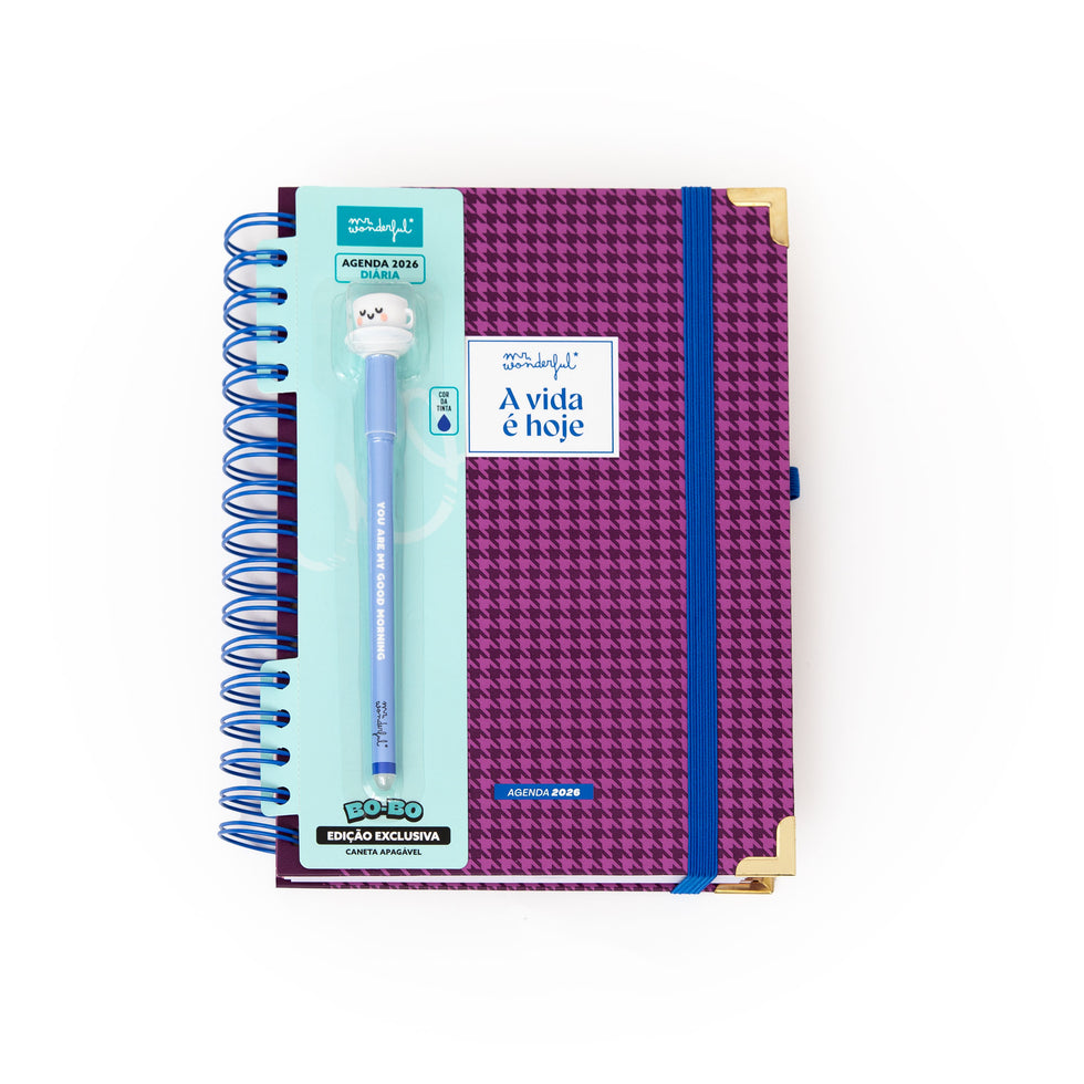 Agenda Diária Mr.Wonderful 2026 - A vida é hoje - Com Caneta Exclusiva