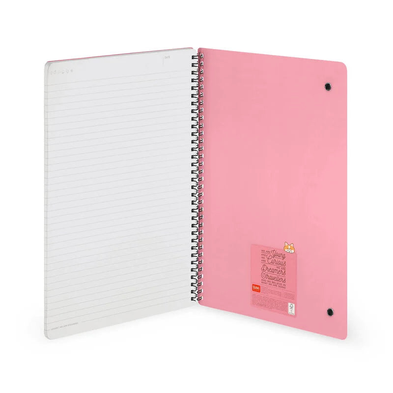 Caderno A4 Pautado Espiral Corgi Legami