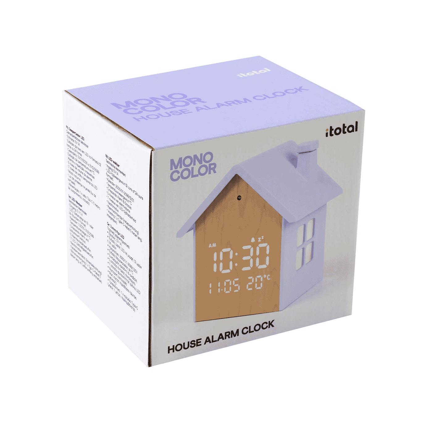 Relógio Despertador LED Casinha Lilás Itotal