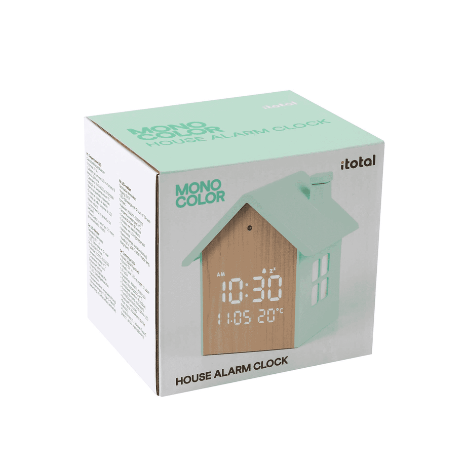 Relógio Despertador Led Casinha verde Itotal