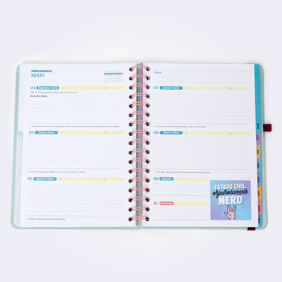 Agenda Semanal Mr.Wonderful 2026 - Objetivo da semana: que termine! - Com Caneta Exclusiva