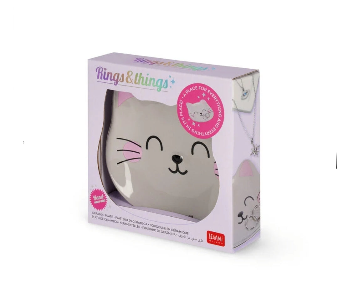 Prato Cerâmica para Jóias Gatinho Legami