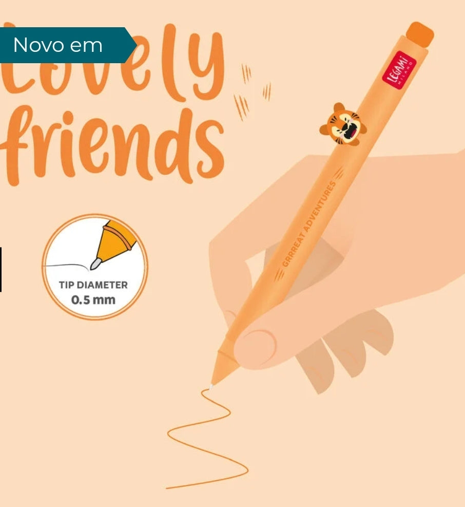 Caneta Tigre Gel - Legami Lovely Friends